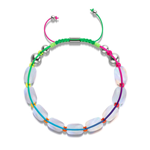 Spectre | Bracelet macramé galets de verre sirène